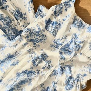 Monteau Blue Floral Smocked Dress